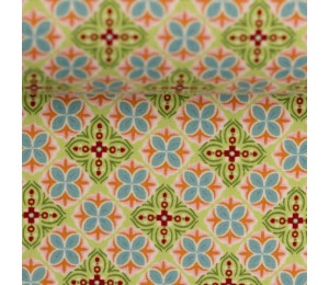 Baumwolle - Julia Blüten kiwi grün